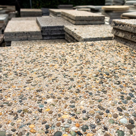 exposed aggregate pavers in otatara stone from NZ.