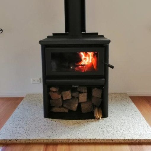 Polished Concrete Fire Hearth – Ivory with Small Clutha - Image 2