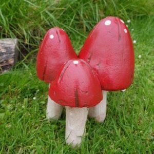 Rustic concrete mushrooms made by precast concrete dunedin